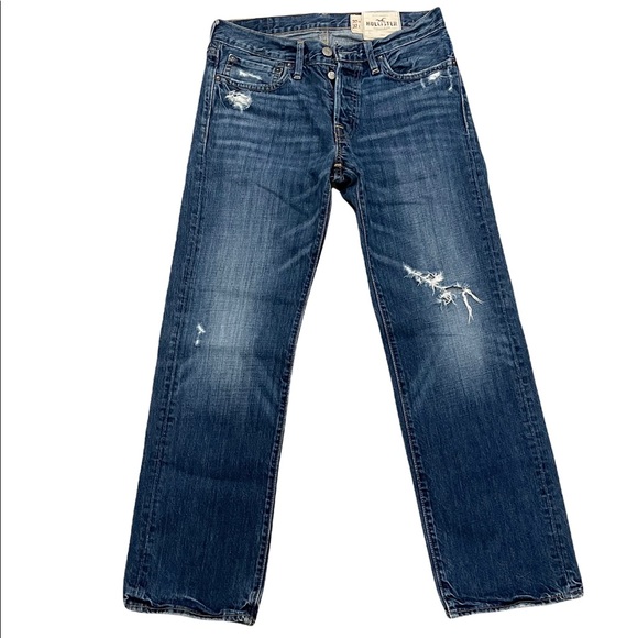 Men’s Hollister Jeans - Distressed Blue Jeans - Picture 1 of 5